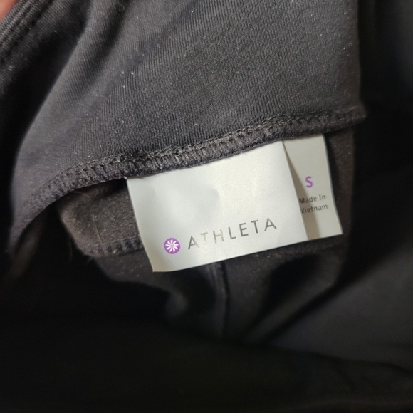 Athleta Ponte Knit Moto Legging Faux Leather Zip Black Hi Rise Waist Small - Picture 5 of 9